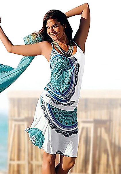 Beachtime Strandkleid mit Alloverprint und verstellbaren günstig online kaufen