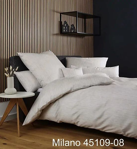 Janine Janine Mako-Satin Bettwäsche MILANO 45109 grau beige Größe:  80x80 c günstig online kaufen