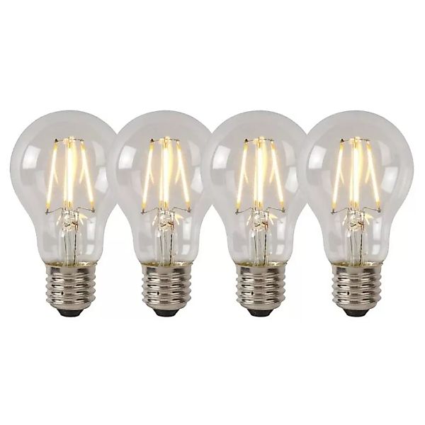 LED Leuchtmittel E27 Birne - A60 in Transparent 5W 600lm 4er-Pack günstig online kaufen