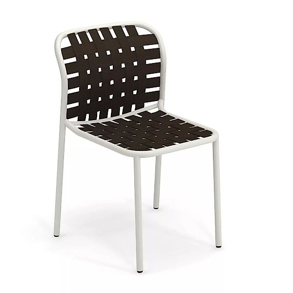 emu - Yard Gartenstuhl - weiß, braun/Sitz elastische Gurte braun/BxHxT 51x8 günstig online kaufen