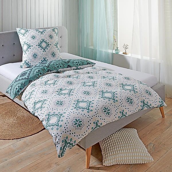 TRAUMSCHLAF Bettwäsche München grün, Mikrofaser, 3 teilig günstig online kaufen