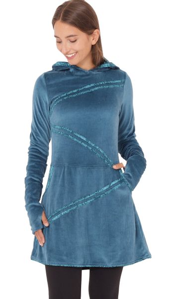 PUREWONDER Samtkleid Winterkleid dr18 mit Kapuze günstig online kaufen