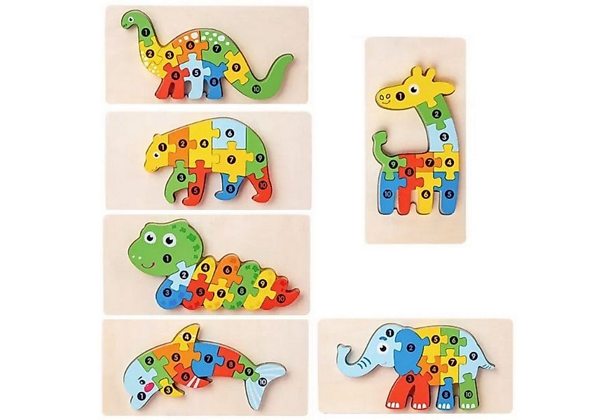 GICO Steckpuzzle Holzpuzzle Set für Jungen Mädchen aus Holz 6 er Pack - 391 günstig online kaufen