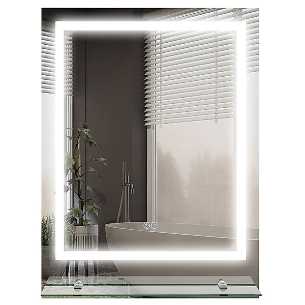 Kleankin Badspiegel Kunststoff Hartglas Transparent 70L x 50B x 2,7H cm günstig online kaufen
