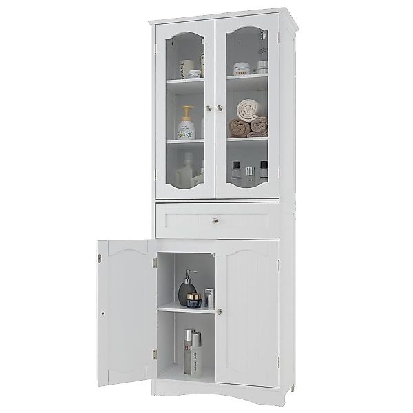COSTWAY Hochschrank Bad, Vorratsschrank mit verstellbarem günstig online kaufen