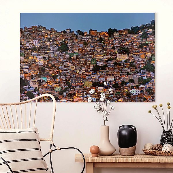 Leinwandbild - Querformat Rio de Janeiro Favela Sonnenuntergang günstig online kaufen