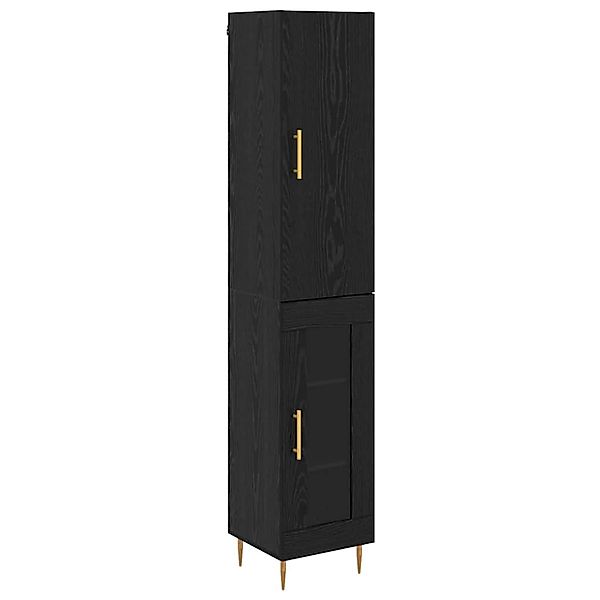 vidaXL Highboard Schwarz Eichen-Optik 34,5 x 34 x 180 cm Holzwerkstoff 3416 günstig online kaufen