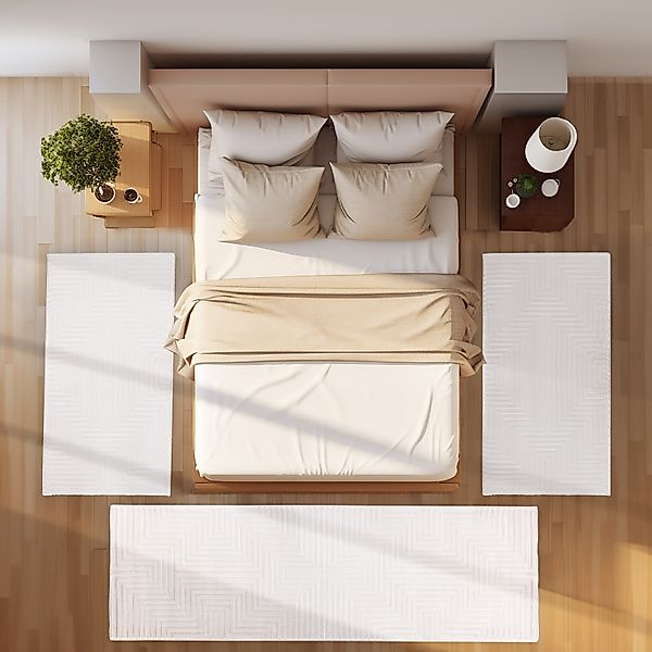 SIMPEX24 Kurzflor-Bettumrandung Geometrisch Design, Höhe 12 günstig online kaufen