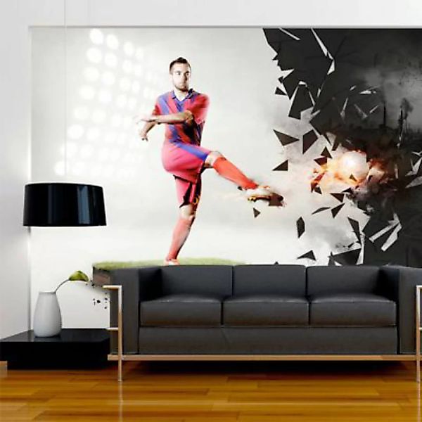artgeist Fototapete Kraft des Fußballs mehrfarbig Gr. 450 x 280 günstig online kaufen