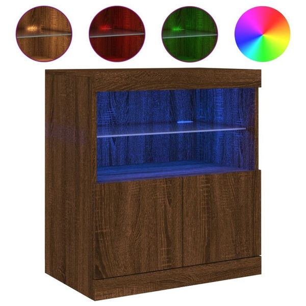 vidaXL Sideboard Sideboard mit LED-Leuchten Braun günstig online kaufen