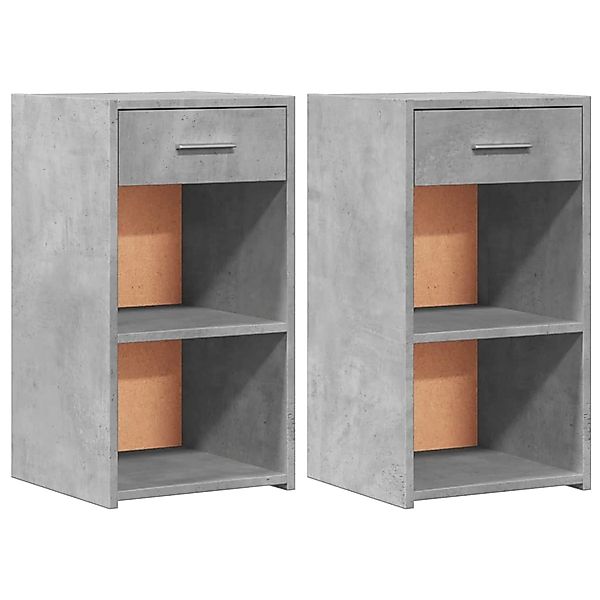 vidaXL Nachttische 2 Stk Betongrau 35x34x65 cm Holzwerkstoff günstig online kaufen