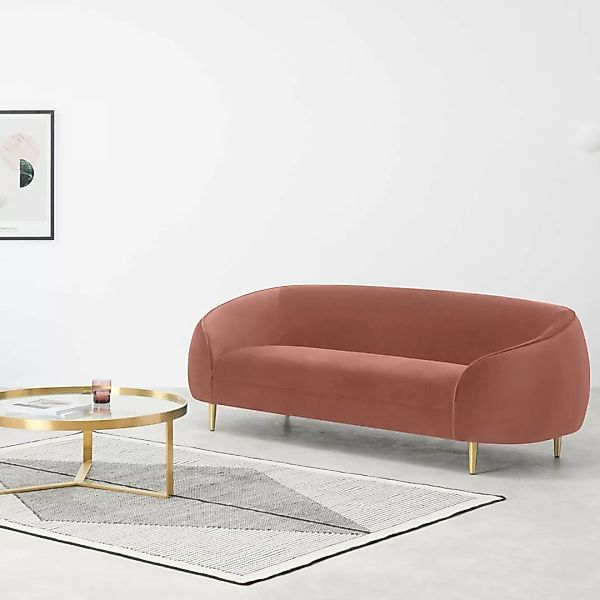 Trudy 3-Sitzer Sofa, Samt in Zartrosa - MADE.com günstig online kaufen