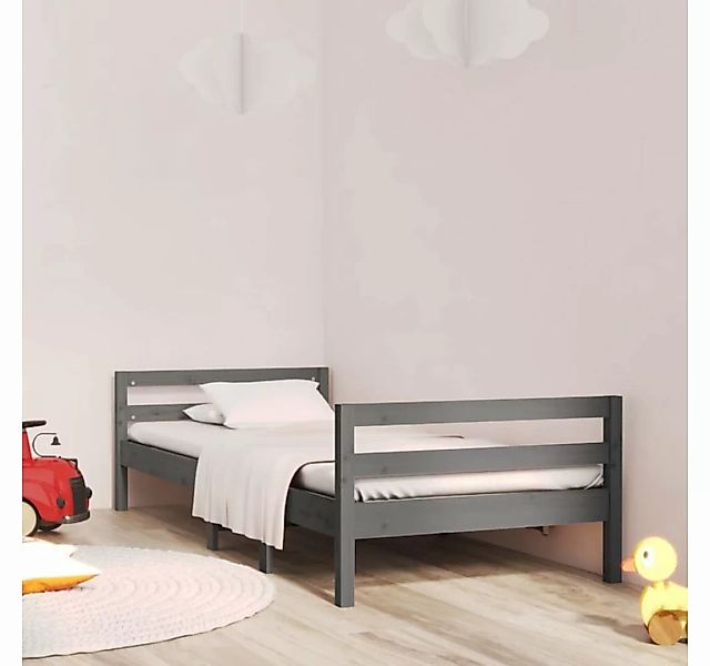 furnicato Bett Massivholzbett Grau 90x190 cm Kiefer günstig online kaufen