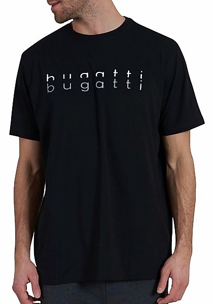 bugatti T-Shirt "Palermo", Kurzarm, Rundhalsausschnitt, bugatti-Schriftzug günstig online kaufen