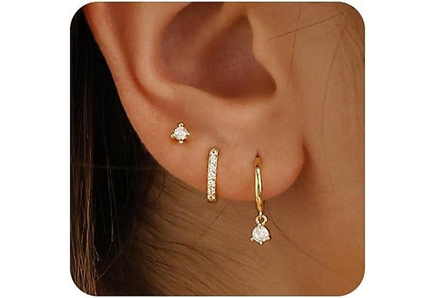 LuxusKollektion Ohrring und Ketten Set Ohrringe Silber 925 Set Damen 14K Ve günstig online kaufen