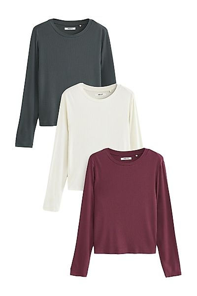 Next Langarmshirt Langärmelige Oberteile im 3er-Pack günstig online kaufen