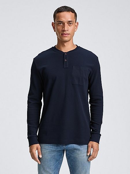 TOM TAILOR Langarmshirt T-Shirt Ripp Henley Langarmshirt mit Brusttasche günstig online kaufen