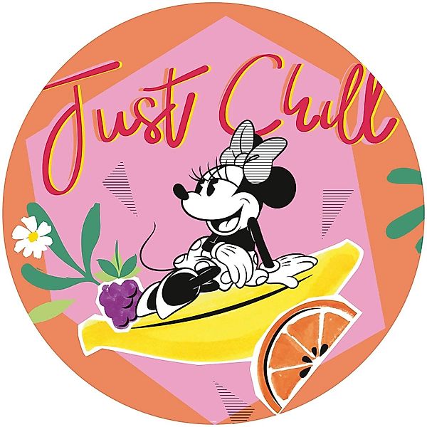 Disney Selbstklebende Runde Tapete Minnie Maus Rosa und Orange Ø 128 cm 610 günstig online kaufen
