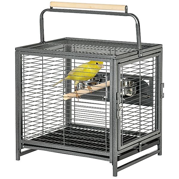 PawHut Vogeltransportkäfig aus Stahl für Papageien, Vogelkäfig mit 2 Edelst günstig online kaufen