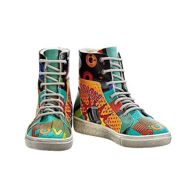 LaMarta Comic-Inspiration- High-Stiefel mit verspieltem Design günstig online kaufen