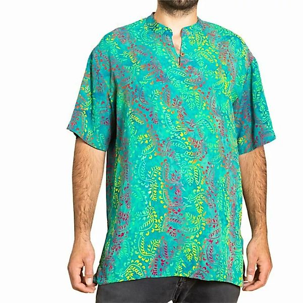 PANASIAM Kurzarmhemd Kurzarmhemd Wachsbatik Herren Hemd in lebendigen Muste günstig online kaufen