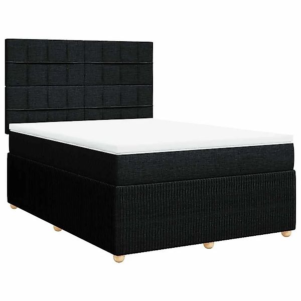 vidaXL Boxspringbett mit Matratze Schwarz 140x190 cm Stoff 3292053 günstig online kaufen