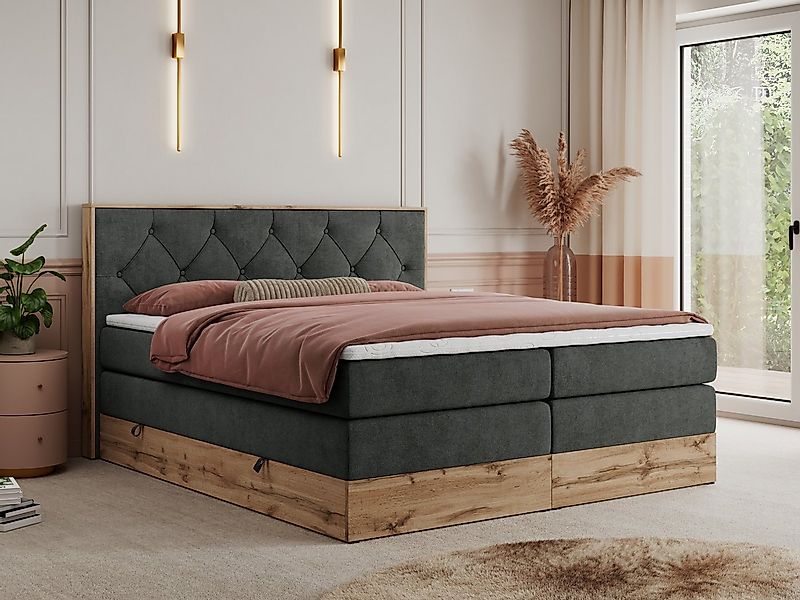 MKS MÖBEL Boxspringbett VENETO KING (Doppelbett, Multipocket-Matratzen, Top günstig online kaufen