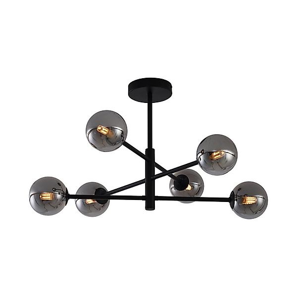 Qazqa Deckenleuchte Ryan, ohne Leuchtmittel, G9, Schwarz, Modern, Metall, 6 günstig online kaufen
