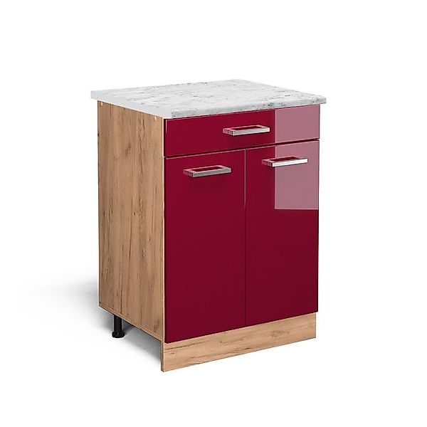 Vicco Schubladenschrank R-Line Schubladenschrank für die Küche Bordeaux Hoc günstig online kaufen