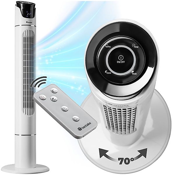tectake Turmventilator Standventilator 110 cm, 3 günstig online kaufen