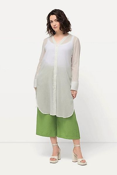 Ulla Popken Longbluse Longbluse Struktur A-Linie Tunika-Ausschnitt günstig online kaufen