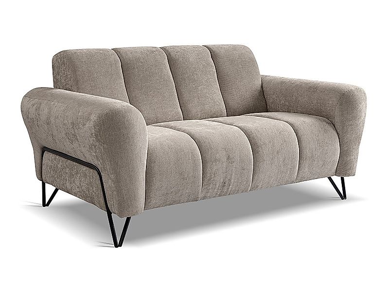 Beautysofa Sofa mit Metallbeine in schwarzer VOLARE, 2-Sitzer, viele Farbva günstig online kaufen