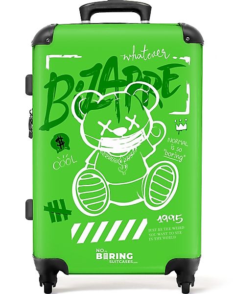 NoBoringSuitcases.com© Hartschalen-Trolley Weiße Silhouette eines Teddybäre günstig online kaufen