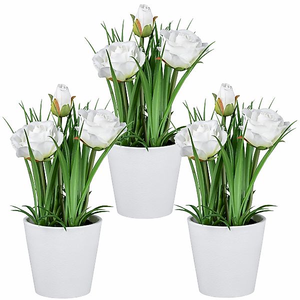 Creativ green Kunstpflanze "Rose", mit Blüten und Knospen günstig online kaufen