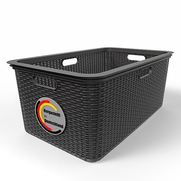 BigDean Wäschekorb Wäschekorb 59x39x26 cm Rattan günstig online kaufen