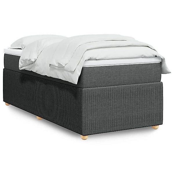 vidaXL Bettgestell Boxspringbett mit Matratze Dunkelgrau 100x200 cm Stoff B günstig online kaufen