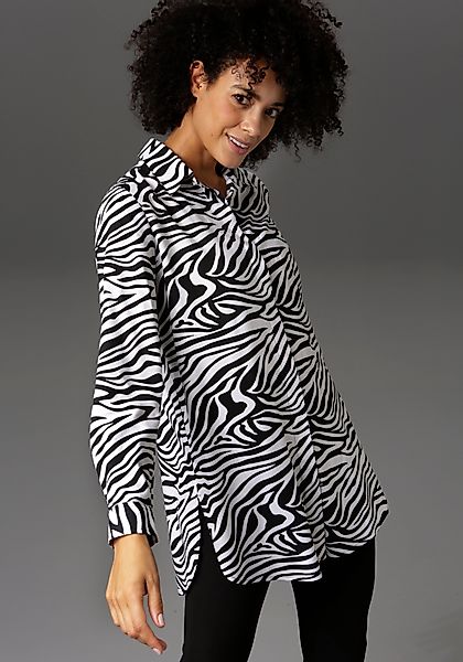 Aniston CASUAL Longbluse, im Zebra-Steifen-Look günstig online kaufen