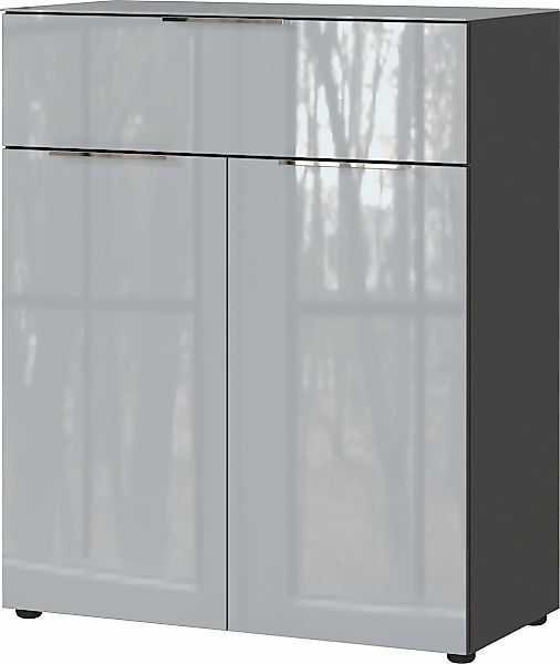 GERMANIA Kombikommode "Oakland mit Glasauflagen,", Breite 83 cm, mit Schubl günstig online kaufen