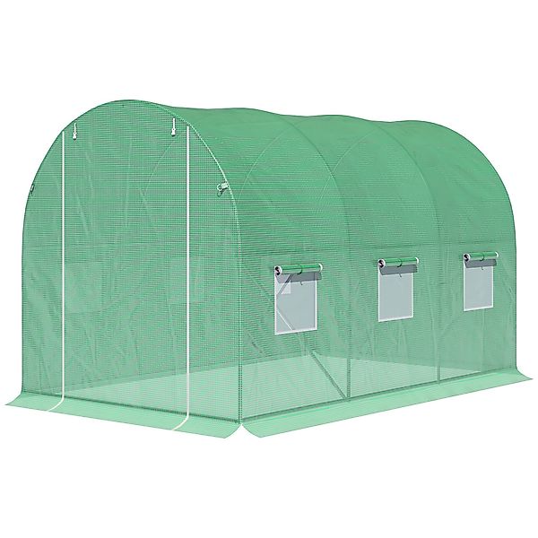 Outsunny Gewächshaus Tunnel Gartenfläche 6 m² 3L x 2B x 2H m Verstärkter Ro günstig online kaufen