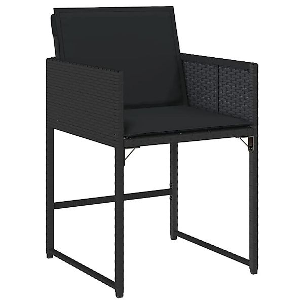 vidaXL Gartenstühle mit Kissen 4 Stk Schwarz Poly Rattan 365001 günstig online kaufen