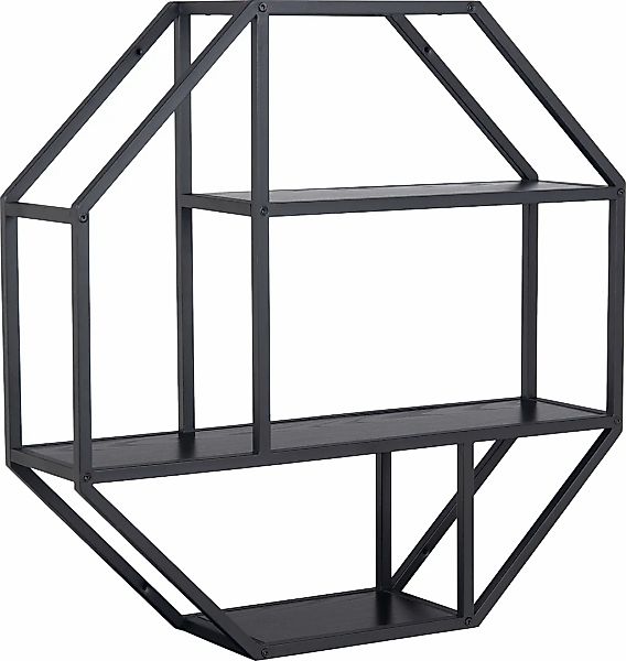 ACTONA GROUP Wandregal, Metallgestell, 2 Einlegeböden, Achteckform und asym günstig online kaufen
