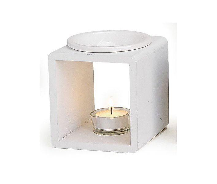 Levandeo® Duftlampe, Duftlampe weiß Holz Keramik günstig online kaufen