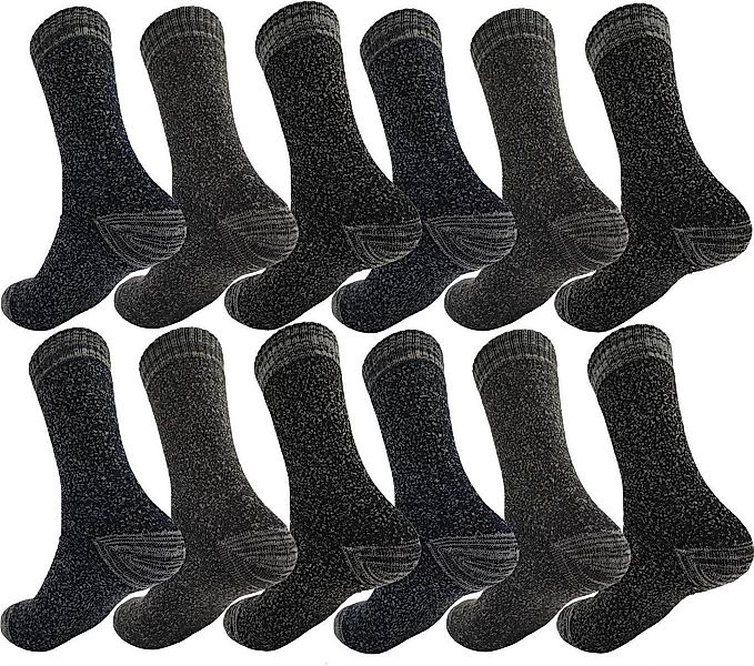 EloModa Thermosocken 12 Paar Thermo Winter Socken Vollfrottee Warm Baumwoll günstig online kaufen
