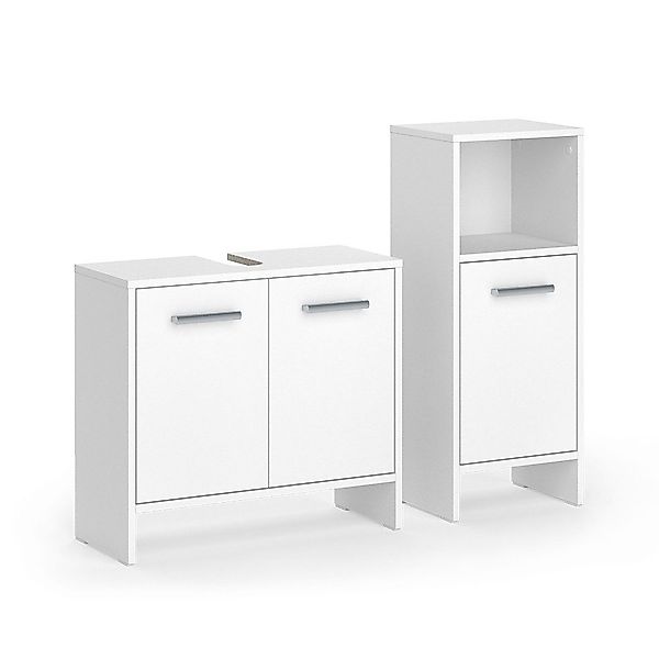 Vicco Badmöbel-Set Karli, Weiß, 2 Teile, günstig online kaufen