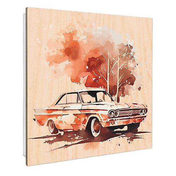 Banjado Großer Schlüsselbox Holz 30x30cm Weiß Scharnier Rechts 50 Haken Sch günstig online kaufen
