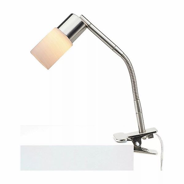 SPOT Light Klemmleuchte 5400086 nickel matt Chrom weiß Metall Glas B/H/T: c günstig online kaufen