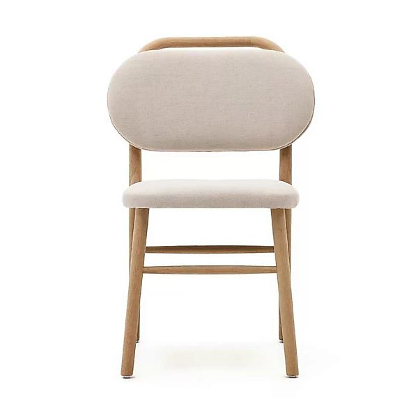 Moderne Esszimmerstühle in Beige und Eiche 48 cm Sitzhöhe (2er Set) günstig online kaufen