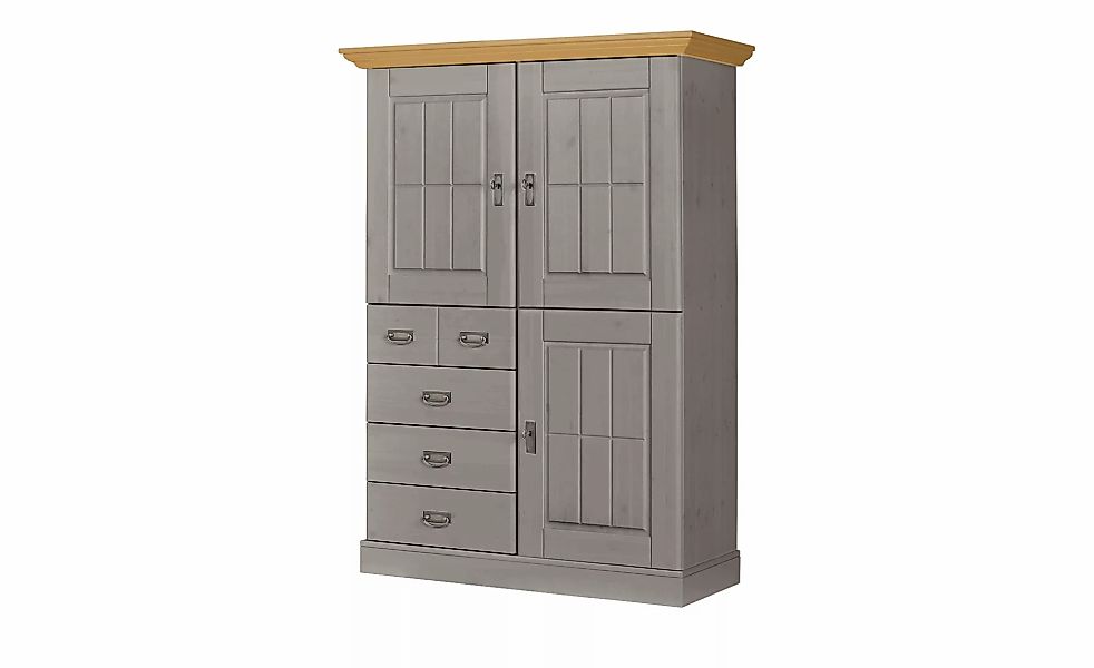 maison bleue Highboard  Florian ¦ grau ¦ Maße (cm): B: 118,5 H: 163,5 T: 48 günstig online kaufen