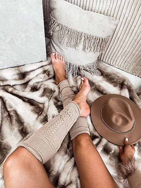 Lycille Beinstulpen 1 Paar Beinstulpen für Frauen mit Zopfmuster aus Baumwo günstig online kaufen