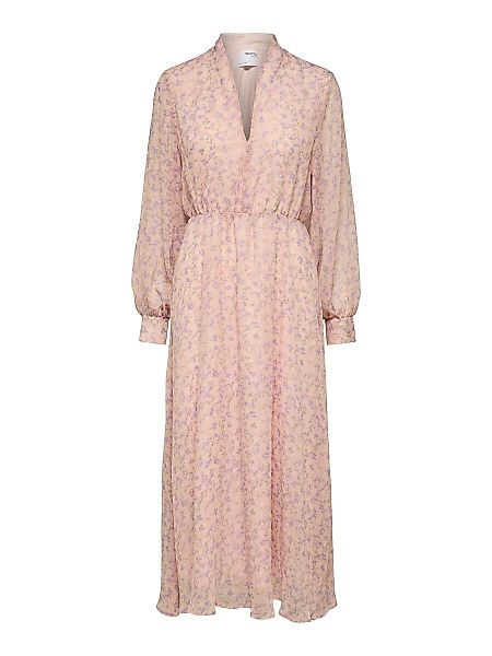 SELECTED Recycelter Polyester Blumenprint Kleid Damen Pink günstig online kaufen